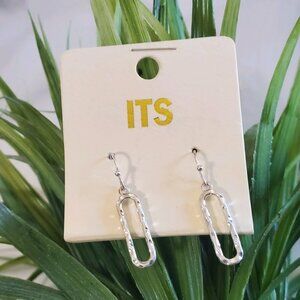 Oblong Silver tone Earrings